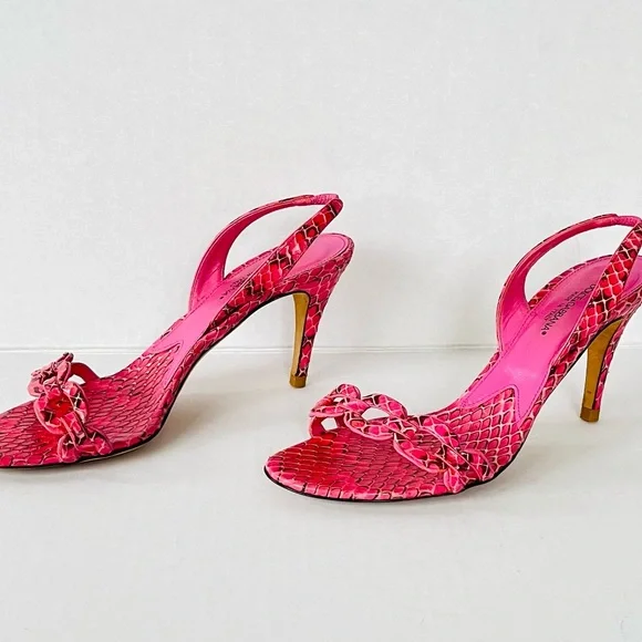 Dolce & Gabbana pink snakeskin sandals 37.5 - Picture 7 of 12